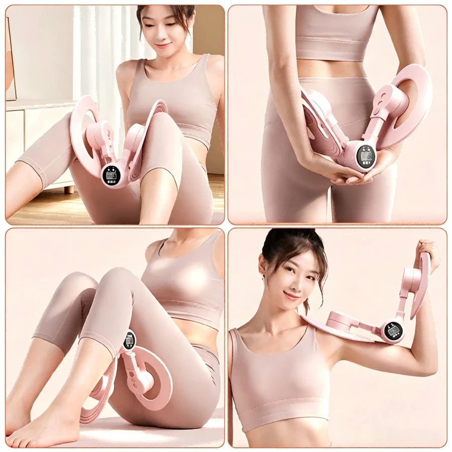 Ejercitador de Piernas y Suelo Pélvico Kegel, Entrenador de Muslos Internos con Hebilla Ajustable, Fortalecedor de Cadera y Glúteos, Equipo Fitness para Mujeres en Casa