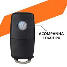 Carcaça de Chave Automotiva Retrátil Compatível com VW Saveiro com Chaveiro Metálico - A - Visão 5