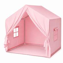 SweHouse Kids Play Tent With Mat, Indoor Toddler Playhouse, Bed Tent, Playroom Toy, Perfect Birthday Gift For Boys Girls, 56.7*37.4*52 Inch(Pink, Not Lights) - Pink - View 9