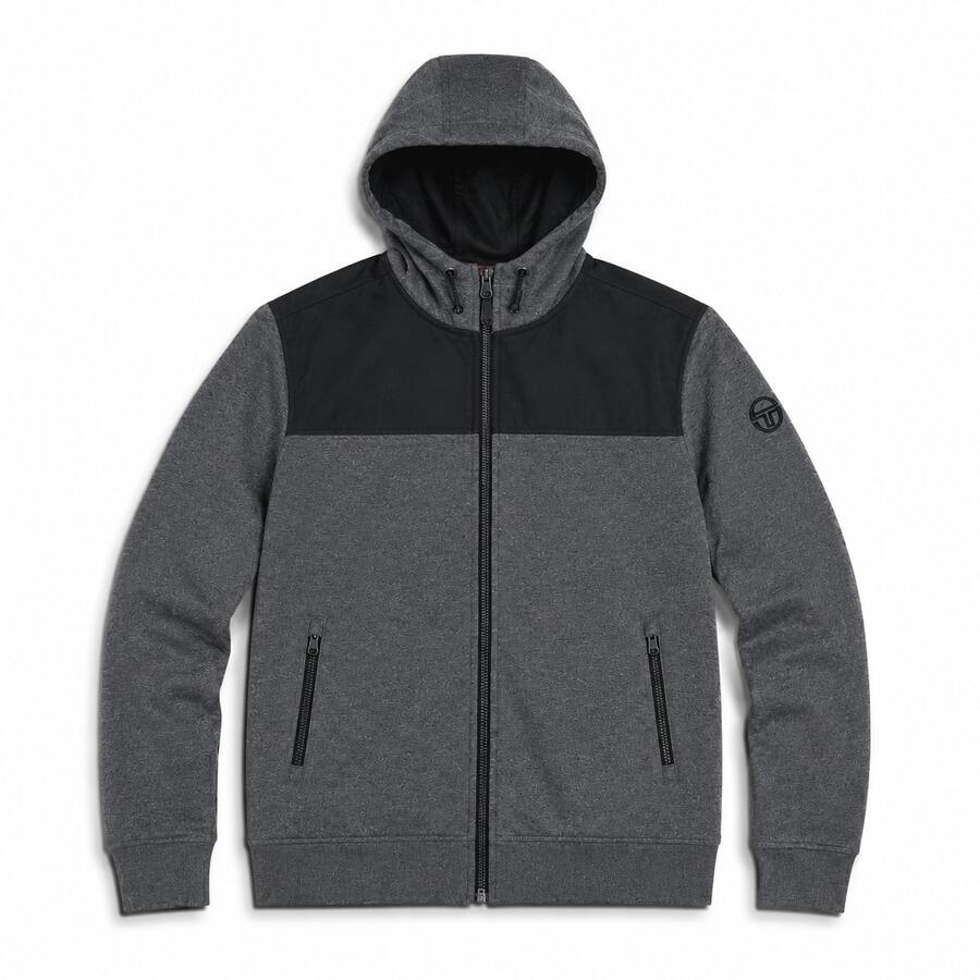 Sergio Tacchini Iraklen Track Top - Grey / Black B5 - Black - View 1