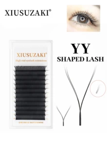 XIUSUZAKI 12排 YY型 C捲度自然預製睫毛簇 手工高品質柔軟輕盈接睫毛 適用於專業睫毛簇、單根睫毛、假睫毛 - C - 查看 7