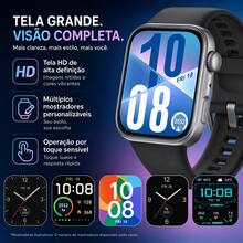Novo relógio inteligente, Smartwatch para Homens e Mulheres, tela HD de 1,83 polegadas, caixa em titânio e inclui 2 pulseiras. Suporta mais de 100 modos esportivos, mais de 100 mostradores digitais para escolher e também permite personalizar mostradores (DIY). Incorpora múltiplos aplicativos inteligentes - Visão 2