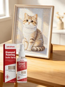 Diamond Painting Sealing Spray, Dust-Proof And Anti-Discoloration Clear Glossy Spray To Keep Diamonds Sparkling, Diamond Sealing Glue, Long-Lasting Shine And Clean Appearance For Handmade Crafts, Non-Yellowing Over Long-Term Use And Storage - A - View 3