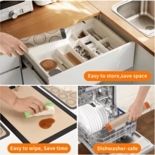 1pc Dishwasher Silicone Baking Mat, 16.5*11.6 Inch Non-Stick Macaron Mat, High Temperature Resistant Silicone Material, Smooth Flat Baking Surface For Easy Release, Reusable For Cookies, Macarons And Various Desserts, Practical Tool For Professional Macaron Makers And Home Baking Enthusiasts, Easy To Clean With Water Or Dishwasher, Flexible And Durable - View 7