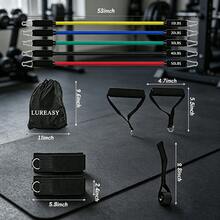 11pcs/Set Multi-Layer Resistance Band Set Full Body Workout Fitness Tubes Door Anchor Handles Ankle Straps Home Gym Strength Training Equipment - Multicolor - View 3