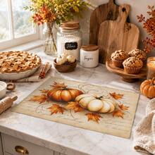 1pc Pumpkin Pattern Printed Diatomaceous Earth Kitchen Drain Mat, Absorbent Dish Drying Mat, Coffee Machine Mat, Dishwashing Mat, Sink Mat, Kitchen Countertop Protector, Suitable For Cups, Plates, Tableware And Kitchen Decor - Multicolor - View 3