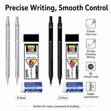 Mechanical Pencil Set, 0.5mm/0.7mm Metal Drafting Pencil , Knurled Grip Mechanical Pencil For Students, School, Office, Writing, Drawing And Sketching - Multiple Styles - View 9