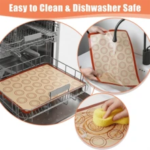 1pc Dishwasher Silicone Baking Mat, 16.5*11.6 Inch Non-Stick Macaron Mat, High Temperature Resistant Silicone Material, Smooth Flat Baking Surface For Easy Release, Reusable For Cookies, Macarons And Various Desserts, Practical Tool For Professional Macaron Makers And Home Baking Enthusiasts, Easy To Clean With Water Or Dishwasher, Flexible And Durable - View 12