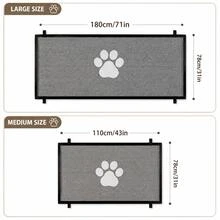 2 buah Pagar Hewan Peliharaan, Pemasangan Mudah Tanpa Pengeboran, Gerbang Pengaman Kucing & Anjing, Cocok Untuk Lorong, Halaman, Taman, Jaring Pembatas Hewan Peliharaan - Hitam - View 10