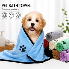 Pet Bath Towel For Dogs And Cats, Soft Absorbent Microfiber Drying Towel With Hanging Loop, Quick Dry Pet Towel Blanket For Bathing, Outdoor Travel And Home Use - Multicolor - View 3