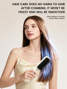 SKYWORTH 2000mAh Wireless Electric Hair Straightening Brush, Portable Travel Hair Straightener, Fast Heating Anti-Scald, Suitable For All Hair Types - Multicolor - View 3