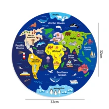 Quixorblex 1 Set Seven Continents Felt Puzzle, Interactive Geography Learning Tool, Montessori Educational Aids, Creative Felt Board, Classroom Teaching Props, Educational Resources For Home & Classroom - Multicolor - View 4