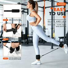 4pcs/Set Padded D-Ring Ankle Straps, Suitable For Glute And Leg Workouts - Multicolor - View 2