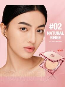 O.TWO.O Bedak Padat untuk Mengatur Riasan, Bedak Padat Matte, Pengontrol Minyak, Tahan Air, Tahan Lama, Cakupan Penuh, Menyamarkan Pori-Pori, Ringan, Tidak Berminyak, Riasan Wajah Sempurna untuk Wanita & Anak Perempuan, Sehari-hari, Pesta, Halloween, Natal, Musim Gugur, Musim Dingin - #02 Krem Alami - View 3