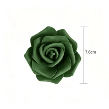 24/48入 7.6cm 綠色人造玫瑰花頭，泡沫PE仿真玫瑰花頭（無花莖），DIY手工玫瑰，適用於花牆、婚禮拱門、派對禮盒裝飾 - 綠色 - 查看 3