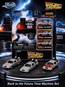 Jada Toys Nano Holly-Wood Rides Back To The Future Time Machine Die-Cast Vehicle Collection, Classic DeLorean Mini Metal Car Set, Official Movie Licensed Replica Model For Sci-Fi Fans, Film Collectors And Display Enthusiasts - Multicolor - View 1
