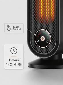 SOKANY PTC Ceramic Space Heater Portable Electric Desktop Heater Fast Heating 60° Wide Angle Warm Air Touch Control 1-8H Timer Intelligent Constant Temperature Suitable For Home Office Bedroom - Black - View 7