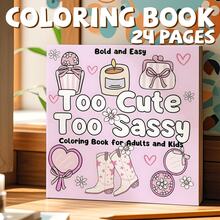 Super Cute & Playful Coloring Book With Adorable Chic Patterns: Perfume, Mirror, Boots And Candles. Bold Lines Easy To Color, Suitable For All Ages. 24 Pages Of Relaxing Pastel Color Pages, Free Stickers Included. Stress Relief Gift For Pink Aesthetic Lovers. - Very Girly - View 23