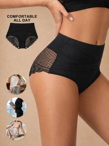 2pcs/Pack Women's Lace Seamless Tummy Control Shaping Panties, Waist-Cinched Butt-Lifting Underwear, Suitable For Various Occasions - Multicolor - View 7