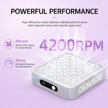 USB Mini Powerful Nail Dust Collector, Low Noise Portable Nail Dust Collector, Basic White And Shiny Crystal Rhinestone Styles, Suitable For Salon DIY Nail Polishing - White - View 2