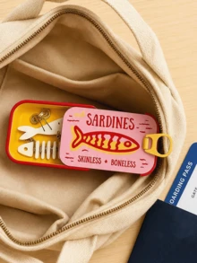 1 Set Vintage Sardine Mini Jewelry Storage Box, Earring Ring Necklace Compartment Storage, Portable Earring Box, Mini Jewelry Storage Box, Portable Ring Storage Box, Cartoon Fish Bone Jewelry Box, Travel Small Jewelry Storage Box - Multicolor - View 7