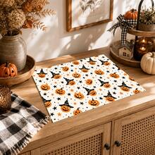 1pc Pumpkin Pattern Printed Diatomaceous Earth Kitchen Drain Mat, Halloween, Can Be Used As Halloween Gift, Halloween Decoration, Absorbent Dish Drying Mat, Coffee Machine Mat, Dishwashing Mat, Sink Mat, Kitchen Countertop Protection Mat, Suitable For Cups, Plates, Tableware And Kitchen Decoration - Multicolor - View 3