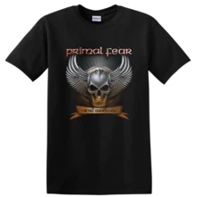Camiseta Primal Fear con Calaveras y Alas de Metal, Estilo Gótico Rock - Negro - Ver 1