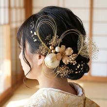 Hair Accessories For Traditional Japanese Clothing, Coming-Of-Age Ceremony, Bob Hair, Yukata, Furisode, Braided Hairstyles (8 Flowers) - Wa-gyoku 8-point - View 1