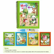Refillable Water Pen Magic Water Painting Book, Reusable Princess Dream Theme Coloring Book, Paper And Plastic Material, Spiral Binding, Clean Drawing Activity Toy For Kids, Suitable For Travel, Birthday, Holiday Gifts - Multicolor - View 14