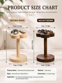 1pc Solid Wood Flower Shaped Jewelry Display Rack, Perfume Display Rack, Suitable For Rings, Watches, Bracelets, Earrings, Etc., Suitable For Bedroom Decoration, Bathroom Decoration, Living Room Desktop Storage, Dresser Cosmetics Storage, Bathroom - Multicolor - View 2