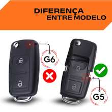Carcaça de Chave Automotiva Retrátil Compatível com VW Saveiro com Chaveiro Metálico - A - Visão 3