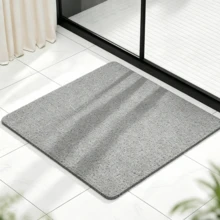 حصيرة دش 60 * 60 سم، رمادي، حصيرة حوض استحمام من PVC غير قابلة للانزلاق مع فتحة تصريف، ناعمة وسريعة الجفاف، مناسبة لكبائن الدش وأحواض الاستحمام - قطعة واحدة - مشاهدة 1