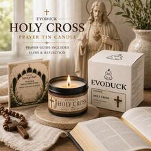 1pc Holy Cross Scented Prayer Candle In Tin With Seven Day Prayer & Reflection Guide, Christian Catholic Devotional Candle For Home Altar Prayer Corner Decor, Religious Baptism First Communion Confirmation Gift For Godchild Teen Boy Girl Men Women - Multi Scents - View 2