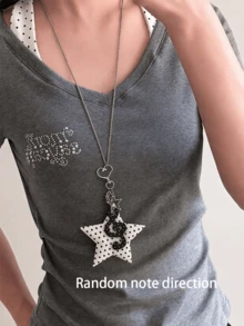 1件女款吊墜項鍊，多色金屬星星與音符個性化項鍊，派對與舞會穿搭，日常禮物 - 星星音符 - 查看 3