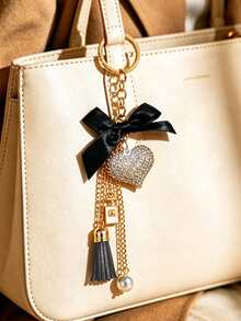 1pc Bowknot Keychain, Car Pendant, Hair Accessory, Casual Bohemian Party Cute Street Elegant Zinc Alloy, Suitable For All Seasons - Black - View 4