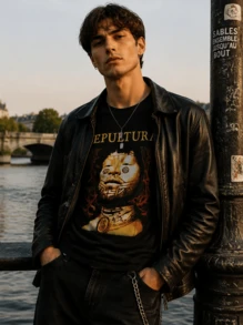 Men T-Shirts - 黑色 - 查看 15