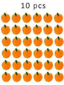 50/20/10/1pc Cute Cartoon Mini Pumpkin Resin Flat Pendant, Cartoon Style Flat Resin Pumpkin Inlaid Charm, Glow-In-The-Dark Imitation Vegetable Decoration, Suitable For Halloween, Autumn Festival, DIY Jewelry, Hair Accessories Handmade - A - View 9