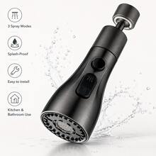 OCTAVO (1 Piece) High-Quality Three-Way Adjustable Splash-Proof Kitchen Faucet: Sturdy Structure, Easy To Operate, Perfect For Precise Watering And Cleaning! Home Bathroom Decoration, Autumn Decoration, Back-To-School Season - Black - View 1