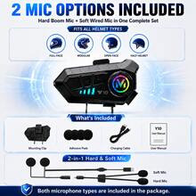 2-In-1 Mic Y10 Helmet Bluetooth Headset, 1000mAh Long Standby Motorcycle Headset - A - View 9