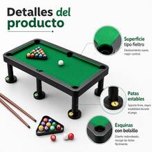 Mini Mesa de Billar Portátil con Bolas, 2 Tacos y Triángulo, Juego de Escritorio para Niños y Adultos, 2 Tamaños Disponibles - B - Ver 6