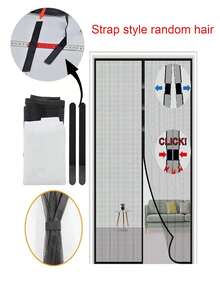 1 Set Magnetic Screen Door, Self-Sealing Thickened Hands-Free Mesh Partition, Retractable Magnetic Screen Door, Effectively Blocks Mosquitoes And Insects, Enjoy Fresh Air, Pet-Friendly, Mosquito-Proof Door Screen - Multicolor - View 3