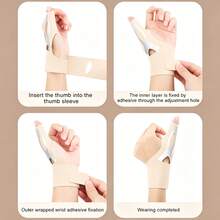 1pc Adjustable Thumb Immobilizer Wrist Support Brace, Ultra-Thin Breathable, Suitable For Gaming, Sports, Office Work - Beige - View 6