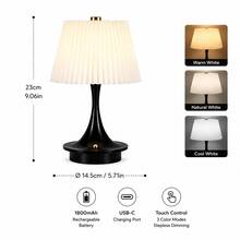 Wireless LED Ambient Table Lamp, USB Rechargeable, Touch Sensor Switch, 3-Color Light, Infinite Dimmable, Compact Portable Night Light, Easy To Place, Non-Slip Base Design, Suitable For Living Room, Bedroom, Bedside, Dining Room, Entryway, Hallway, Perfect Gift - Desk Lamp - View 10