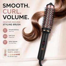 2026 Upgraded 3-In-1 Hair Straightener, Curler & Volumizing Brush With LED Digital Display, 32mm Hair Styling Tool For Root Lift, Frizz Control, Smooth Hair & Natural Curls, Dual Voltage 110V-240V, Halloween & Christmas Gift For Women - Black - View 17