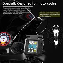 YNF 摩托車太陽能 TPMS 胎壓監控系統，2 個外置感測器，LCD 螢幕顯示，精準監控胎壓與溫度並附警報，USB 充電，36V 穩定運行，適用於大多數機車，摩托車維護，簡約裝置設計 - MT20 - 查看 3