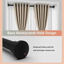 1pc Stainless Steel Black 20.47-32.28 Inch Telescopic Rod, Wardrobe Hanging Rod, No-Drill Shower Curtain Rod, Adjustable Clothes Drying Rack, Horizontal Clothes Rack Bar - Stainless Steel Black/52-82cm/20.47-32.28in - View 3