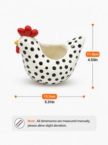 Cute Resin Hen Planter, Polka Dot Animal Planter, Suitable For Succulents, Herbs And Small Plants, Country Kitchen Style, Suitable For Desktop, Shelf, Porch, Patio, Garden And Thanksgiving Decor - Multiple Styles - View 9
