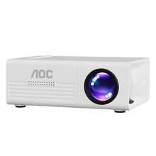 AOC 便攜式 LCD 投影機，迷你投影機附內建喇叭與遙控器，支援 USB 連接，相容 iOS、Android、Windows 與 PS4，適用於家庭劇院、遊戲與旅行，不含 HDMI 線 - 白色 - 查看 10