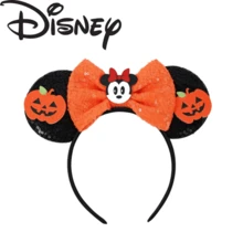 Disney Orange Sequin Bow Mickey Ears Headband, Vintage Halloween Mummy Design, Fabric Wrapped Sequin Accessory, Halloween Parade And Theme Party Cosplay Photo Prop - Style 1 - View 16