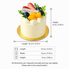 3 Inch Decorative Mini Cake Display Prop, Made Of Durable PU Material, Suitable For Long-Term Use, Ideal For Bakery Window Display, Wedding Dessert Table, Party Decoration, Photography, Event Styling And Seasonal Home Decor - 3-inch Simulated Cake - View 5